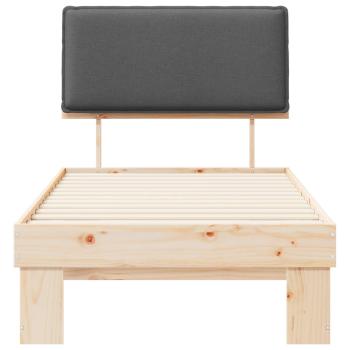 Bettgestell mit gepolstertem Kopfteil Dunkelgrau 75 x 190 cm