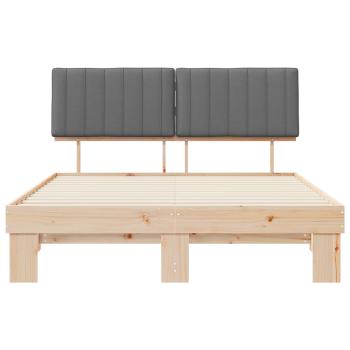 Bettgestell mit gepolstertem Kopfteil Hellgrau 160 x 200 cm