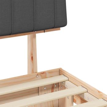 ARDEBO.de - Bettgestell mit gepolstertem Kopfteil Dunkelgrau 160 x 200 cm