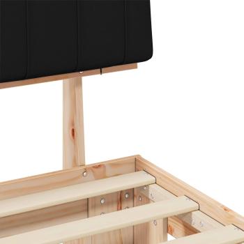 Bettgestell mit gepolstertem Kopfteil Schwarz 160 x 200 cm