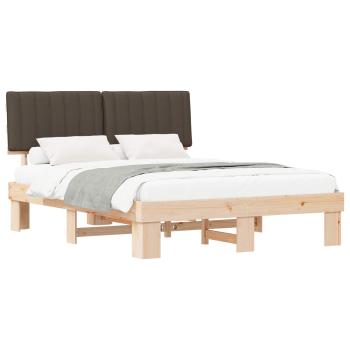 Bettgestell mit gepolstertem Kopfteil Taupe 160 x 200 cm