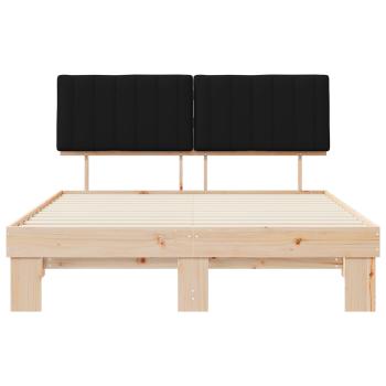 Bettgestell mit gepolstertem Kopfteil Schwarz 150 x 200 cm