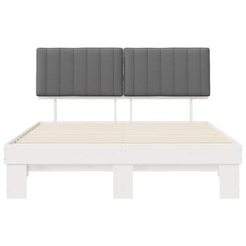 Bettgestell mit gepolstertem Kopfteil Hellgrau 150 x 200 cm