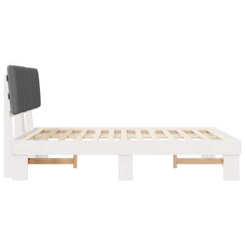 Bettgestell mit gepolstertem Kopfteil Hellgrau 150 x 200 cm