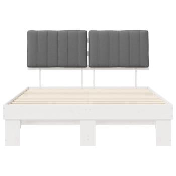 Bettgestell mit gepolstertem Kopfteil Hellgrau 140 x 190 cm