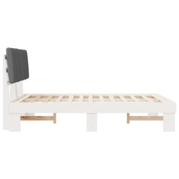 Bettgestell mit gepolstertem Kopfteil Hellgrau 140 x 190 cm