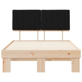 Bettgestell mit gepolstertem Kopfteil Schwarz 120 x 190 cm