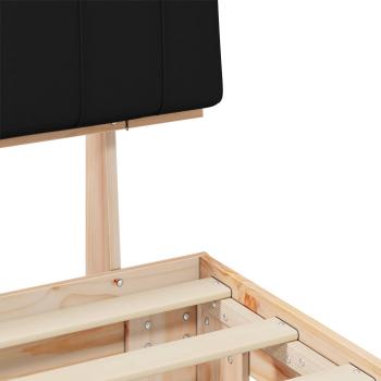 Bettgestell mit gepolstertem Kopfteil Schwarz 120 x 190 cm