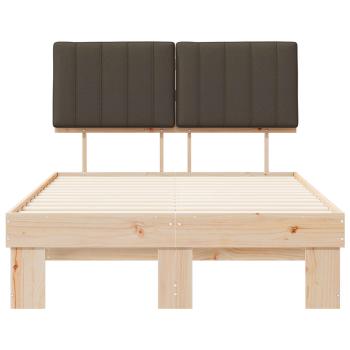 Bettgestell mit gepolstertem Kopfteil Taupe 120 x 190 cm