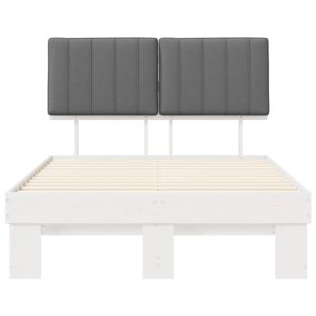 Bettgestell mit gepolstertem Kopfteil Hellgrau 120 x 190 cm