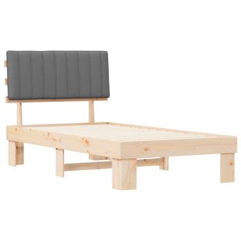 Bettgestell mit gepolstertem Kopfteil Hellgrau 100 x 200 cm