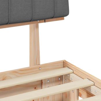 Bettgestell mit gepolstertem Kopfteil Hellgrau 100 x 200 cm