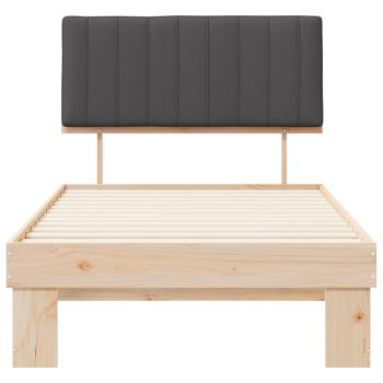 Bettgestell mit gepolstertem Kopfteil Dunkelgrau 100 x 200 cm