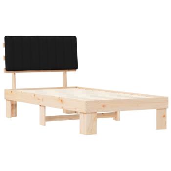 Bettgestell mit gepolstertem Kopfteil Schwarz 100 x 200 cm