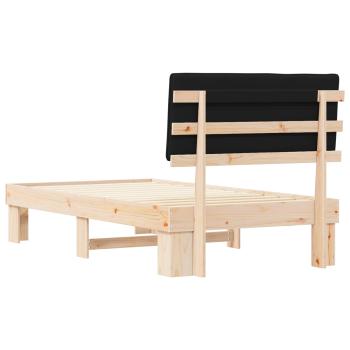 Bettgestell mit gepolstertem Kopfteil Schwarz 100 x 200 cm