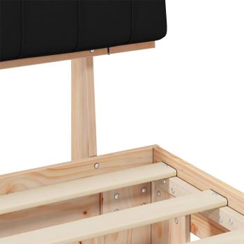 Bettgestell mit gepolstertem Kopfteil Schwarz 100 x 200 cm