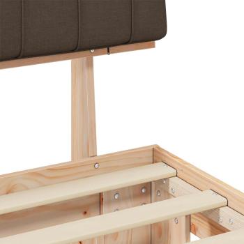 Bettgestell mit gepolstertem Kopfteil Taupe 100 x 200 cm