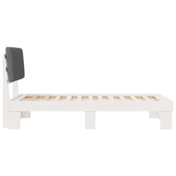 Bettgestell mit gepolstertem Kopfteil Hellgrau 100 x 200 cm