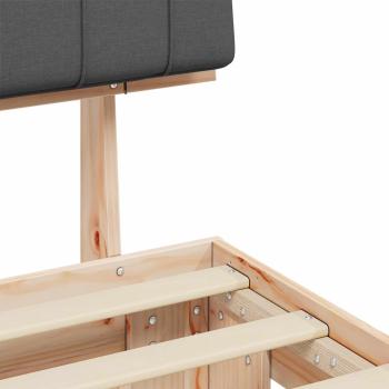 Bettgestell mit gepolstertem Kopfteil Dunkelgrau 90 x 200 cm