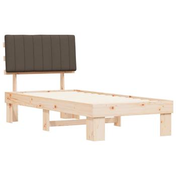 Bettgestell mit gepolstertem Kopfteil Taupe 90 x 200 cm