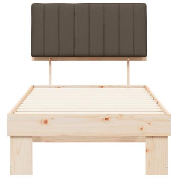 Bettgestell mit gepolstertem Kopfteil Taupe 90 x 200 cm