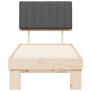 Bettgestell mit gepolstertem Kopfteil Dunkelgrau 80 x 200 cm