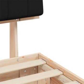 Bettgestell mit gepolstertem Kopfteil Schwarz 80 x 200 cm