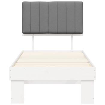 Bettgestell mit gepolstertem Kopfteil Hellgrau 80 x 200 cm