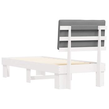 Bettgestell mit gepolstertem Kopfteil Hellgrau 80 x 200 cm