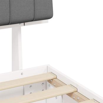 Bettgestell mit gepolstertem Kopfteil Hellgrau 80 x 200 cm