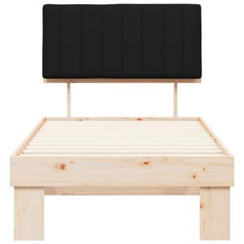 Bettgestell mit gepolstertem Kopfteil Schwarz 90 x 190 cm