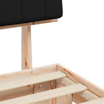 Bettgestell mit gepolstertem Kopfteil Schwarz 90 x 190 cm