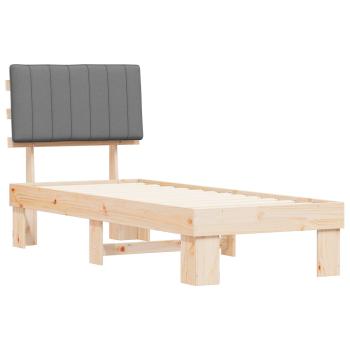 Bettgestell mit gepolstertem Kopfteil Hellgrau 75 x 190 cm