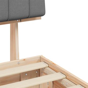 Bettgestell mit gepolstertem Kopfteil Hellgrau 75 x 190 cm