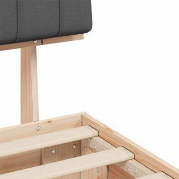 Bettgestell mit gepolstertem Kopfteil Dunkelgrau 75 x 190 cm