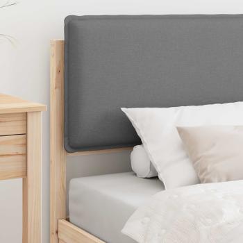 ARDEBO.de - Bettgestell mit gepolstertem Kopfteil Hellgrau 90 x 200 cm