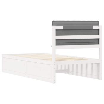 Bettgestell mit gepolstertem Kopfteil Hellgrau 90 x 200 cm