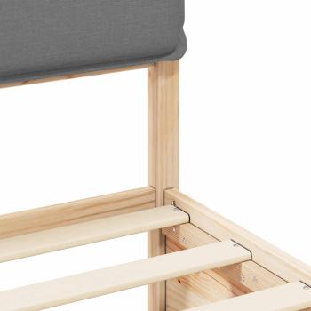 Bettgestell mit gepolstertem Kopfteil Hellgrau 90 x 190 cm