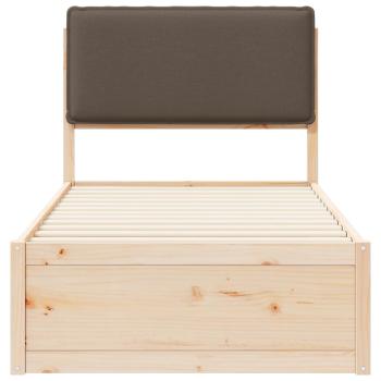 Bettgestell mit gepolstertem Kopfteil Taupe 75 x 190 cm
