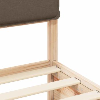 Bettgestell mit gepolstertem Kopfteil Taupe 75 x 190 cm