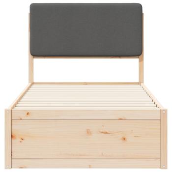 Bettgestell mit gepolstertem Kopfteil Dunkelgrau 80 x 200 cm