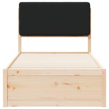 Bettgestell mit gepolstertem Kopfteil Schwarz 90 x 190 cm