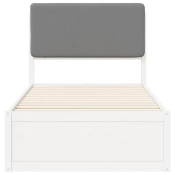 Bettgestell mit gepolstertem Kopfteil Hellgrau 90 x 190 cm