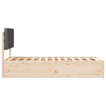 Bettgestell mit gepolstertem Kopfteil Dunkelgrau 75 x 190 cm