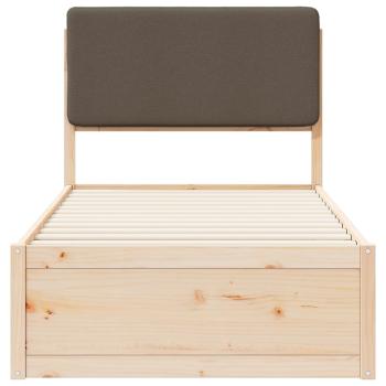 Bettgestell mit gepolstertem Kopfteil Taupe 75 x 190 cm