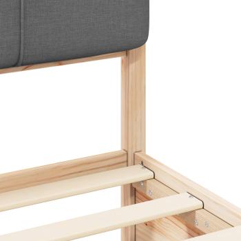 Bettgestell mit gepolstertem Kopfteil Dunkelgrau 100 x 200 cm