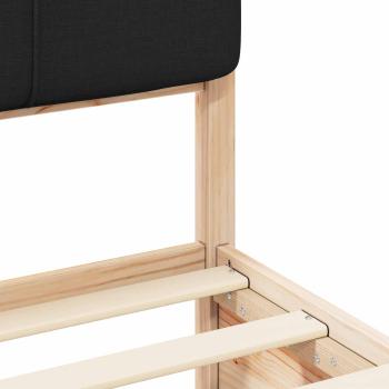 Bettgestell mit gepolstertem Kopfteil Schwarz 100 x 200 cm