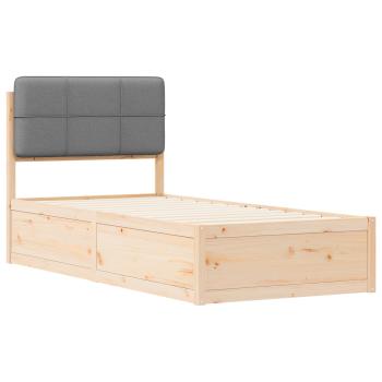 Bettgestell mit gepolstertem Kopfteil Hellgrau 90 x 200 cm