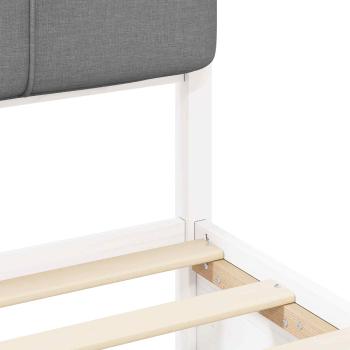 Bettgestell mit gepolstertem Kopfteil Hellgrau 90 x 200 cm