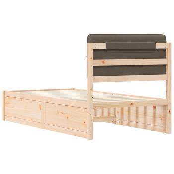 Bettgestell mit gepolstertem Kopfteil Taupe 80 x 200 cm